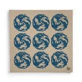 Linen Screen Print in Blue