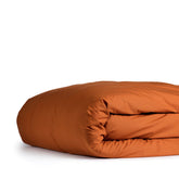 Percale Cotton Duvet Cover in Coccio Brown