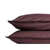 Percale Cotton Pillowcase in Plum Red (Set of 2)