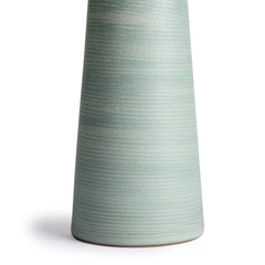 Large Lighthouse Candleholder in Oat and Penny Green