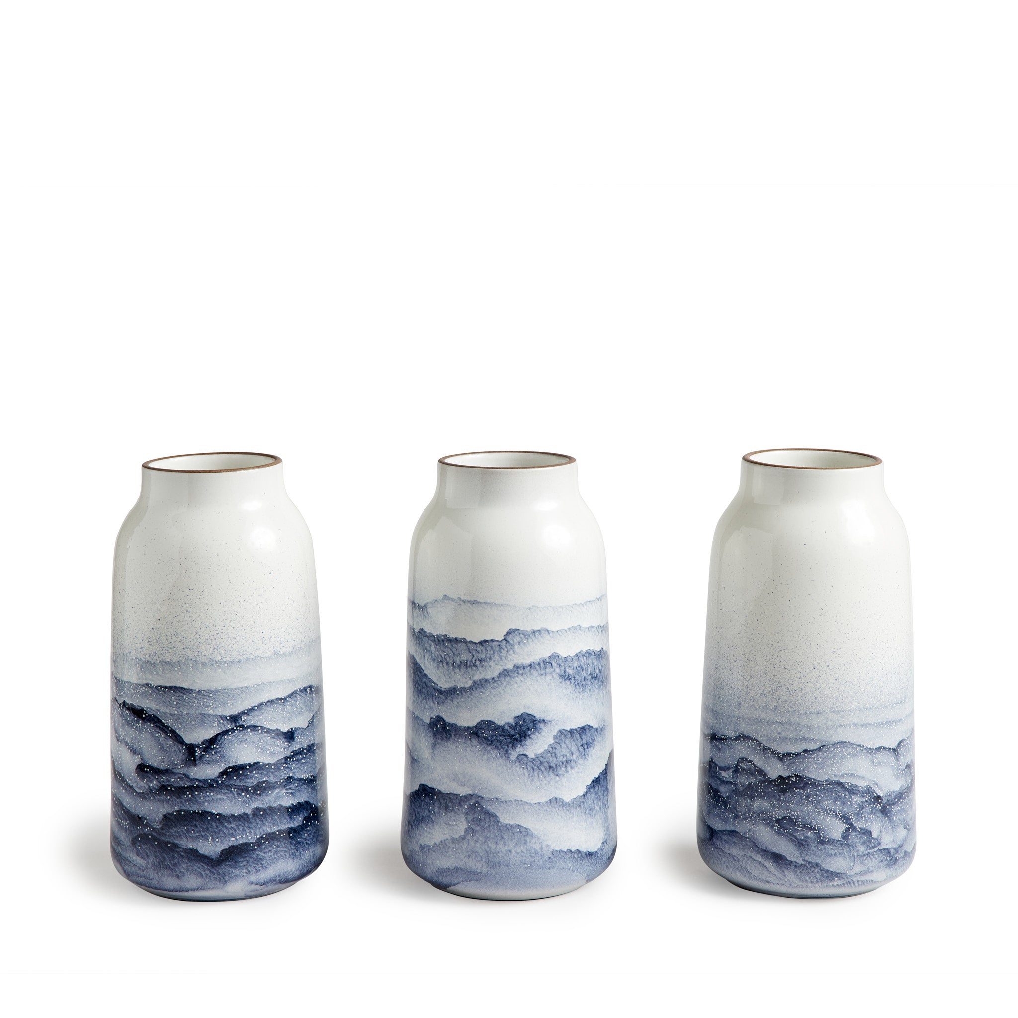 Tall Vase in Midnight and Opaque White Watercolor