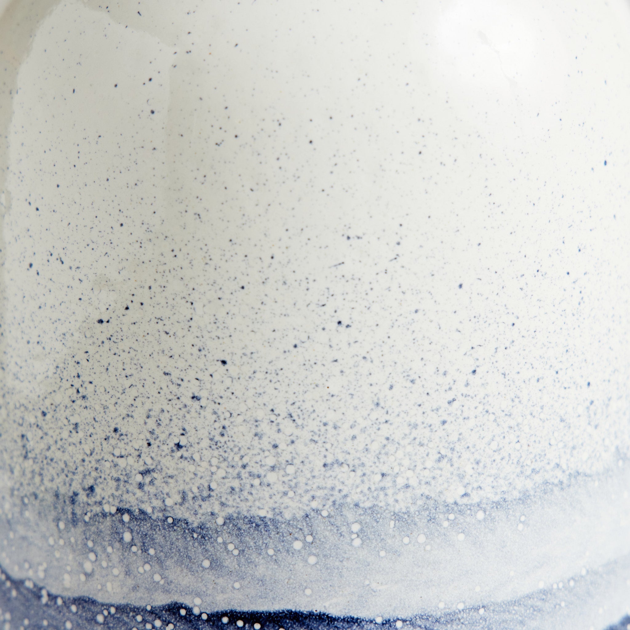 Tall Vase in Midnight and Opaque White Watercolor