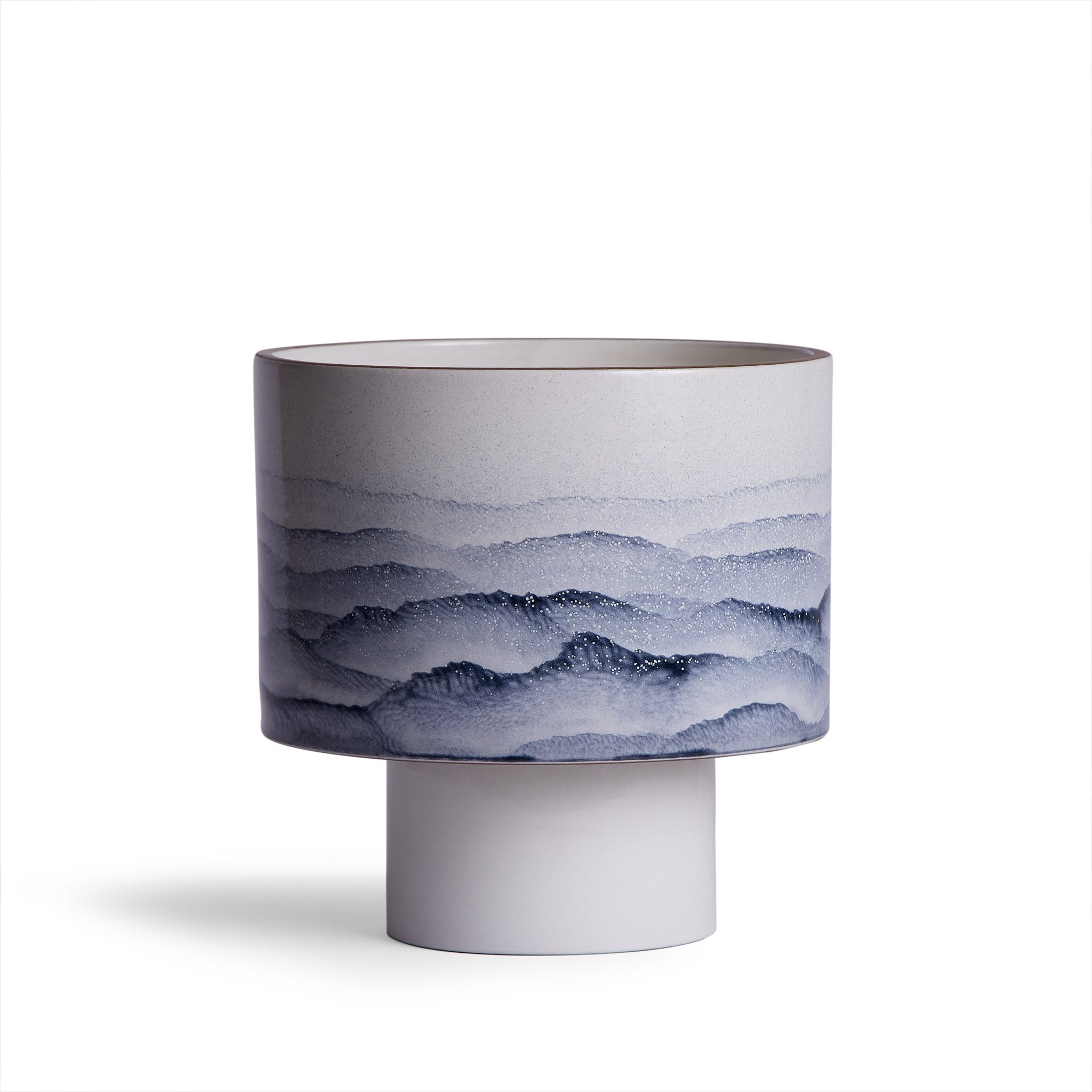 Stack Wide Table Lamp in Midnight and Opaque White Watercolor