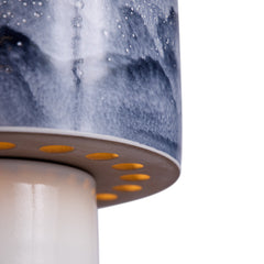 Stack Tall Table Lamp in Midnight and Opaque White Watercolor