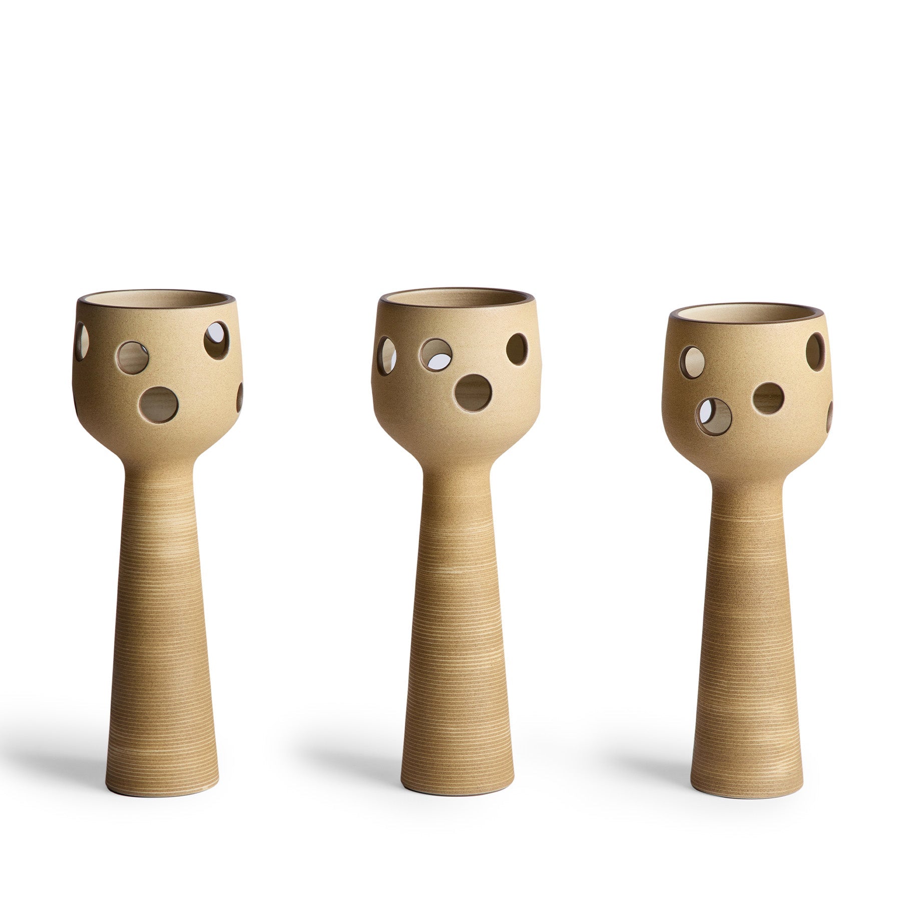 Small Lighthouse Candleholder in Oat and Hickory