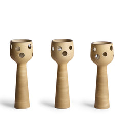 Small Lighthouse Candleholder in Oat and Hickory