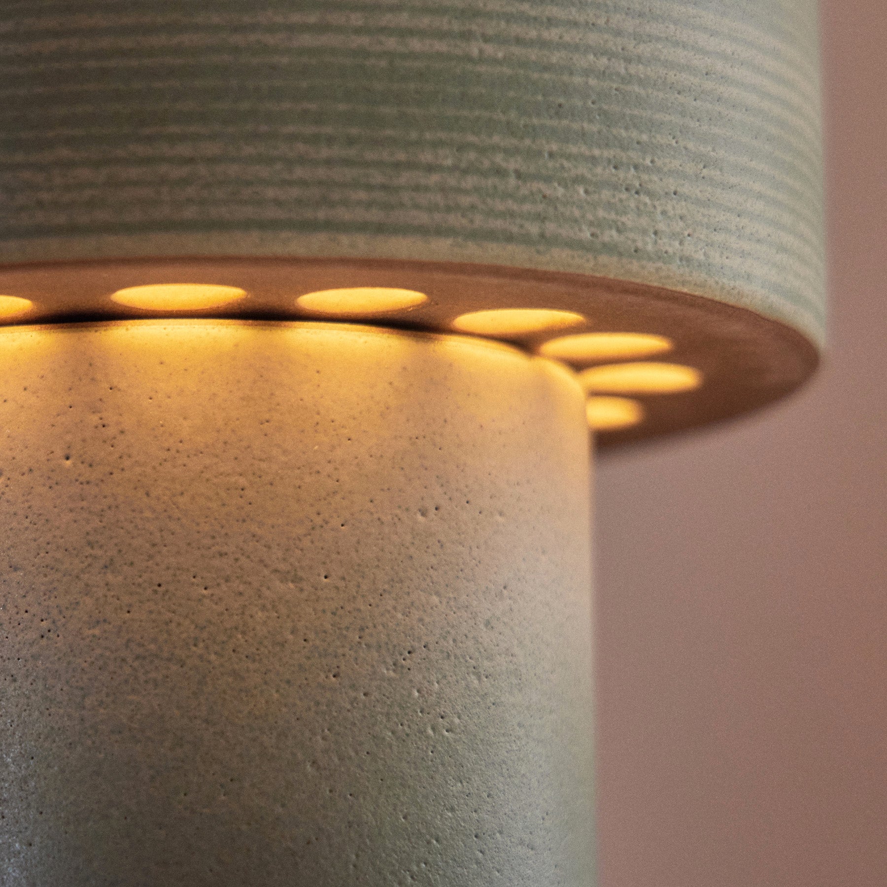 Stack Small Table Lamp in Oat and Penny Green
