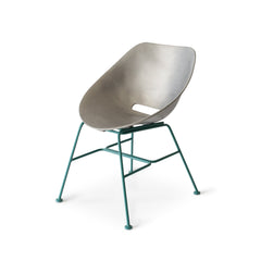 Aluminum Shell Chair with Turquoise Base