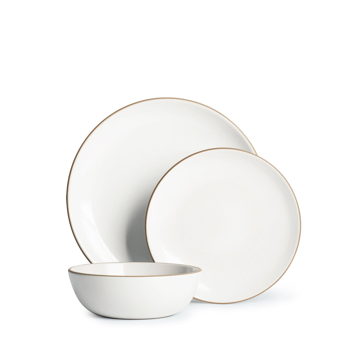 Opaque White 3-Piece Dinnerware Set