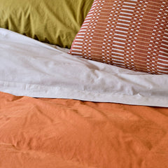 Percale Cotton Duvet Cover in Coccio Brown