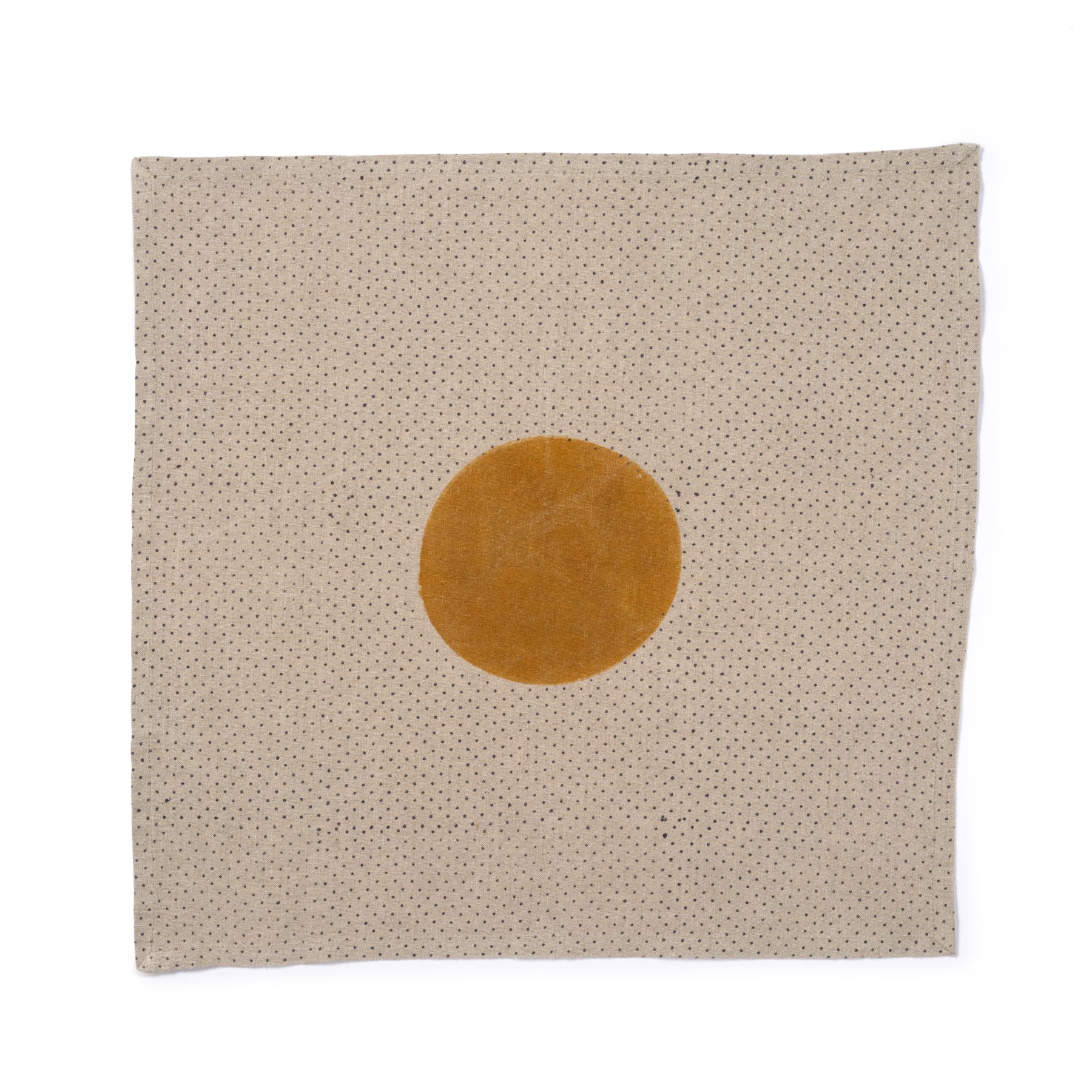 Moonphase Napkin in Ochre with Black Dot